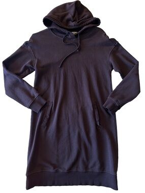 Toad & Co Hemp Daybreaker Women’s Hooded Sweatshirt Dress Carob Burgundy Small